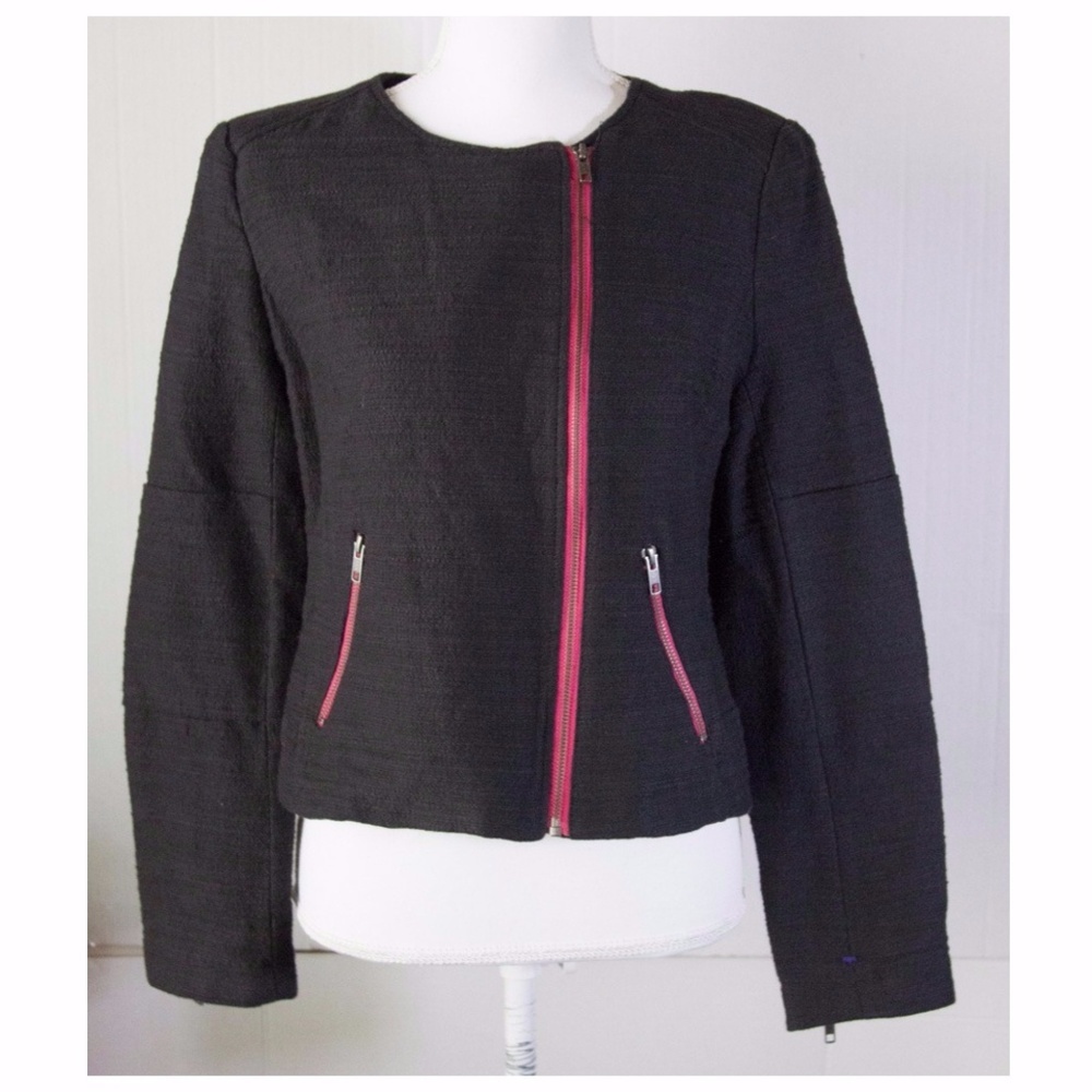 49. Halogen Black Blazer‎ with Hot Pink Zipper
